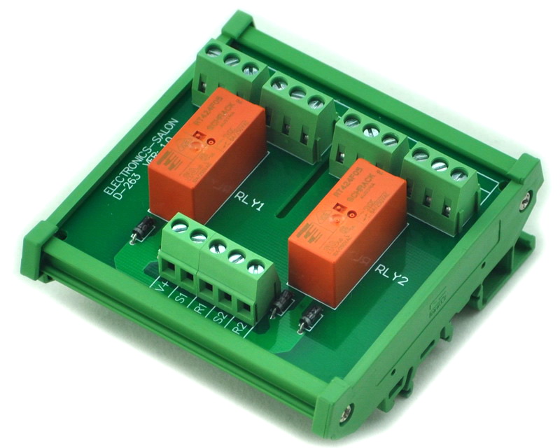 ELECTRONICSSALON DIN Rail Mount Passive Bistable/Latching 2 DPDT 8A