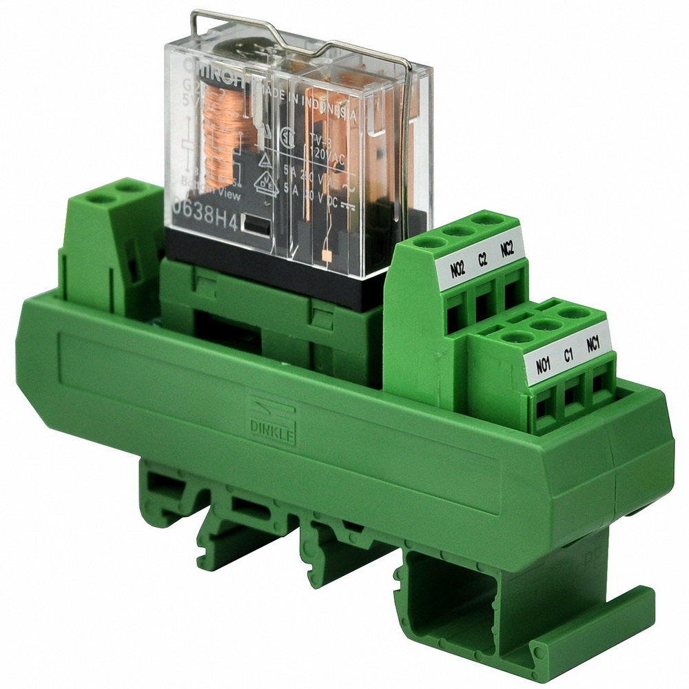 ELECTRONICSSALON AC/DC 5V Slim DIN Rail Mount 5Amp DPDT Power Relay Interface Module, G2R2 5V