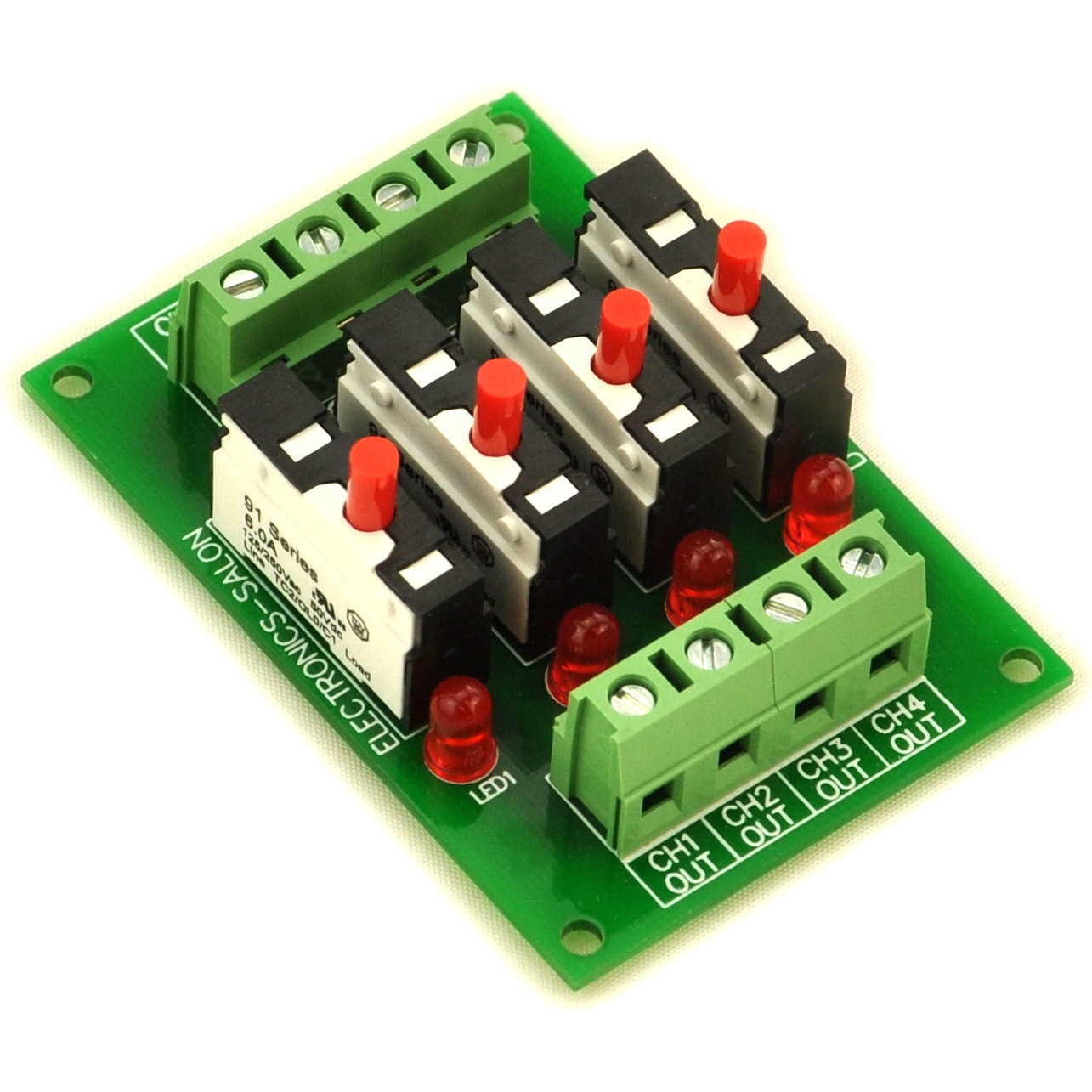 ELECTRONICS-SALON Panel Mount Independent 4 Channels Thermal Circuit