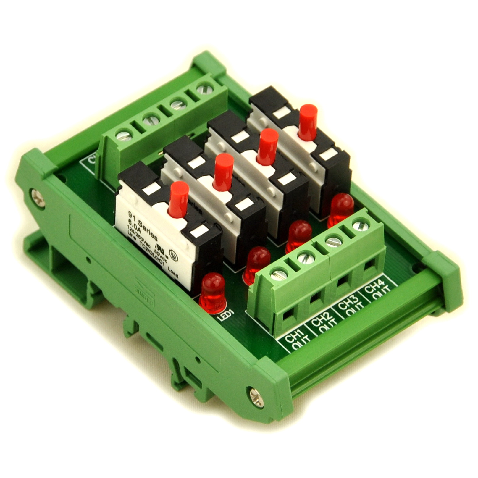 ELECTRONICS-SALON DIN Rail Mount Independent 4 Channels Thermal Circuit