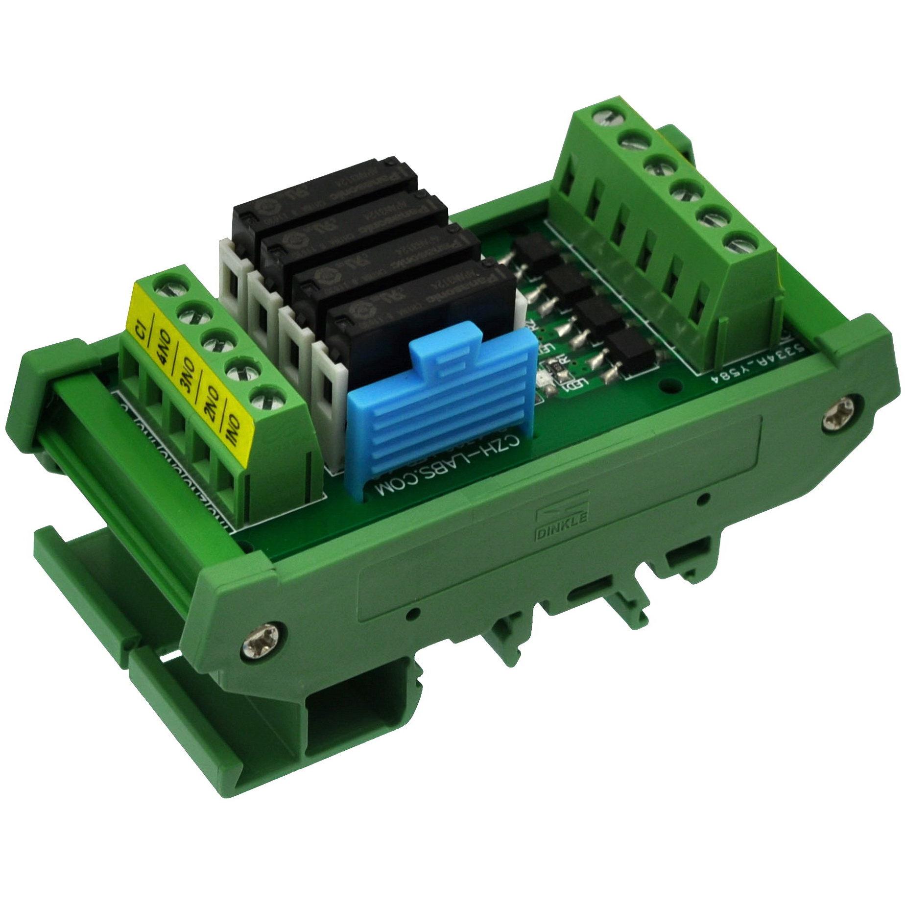 CZHLABS DIN Rail Mount Passive DC24V 4 SPSTNO 5Amp APAN3124 Slim
