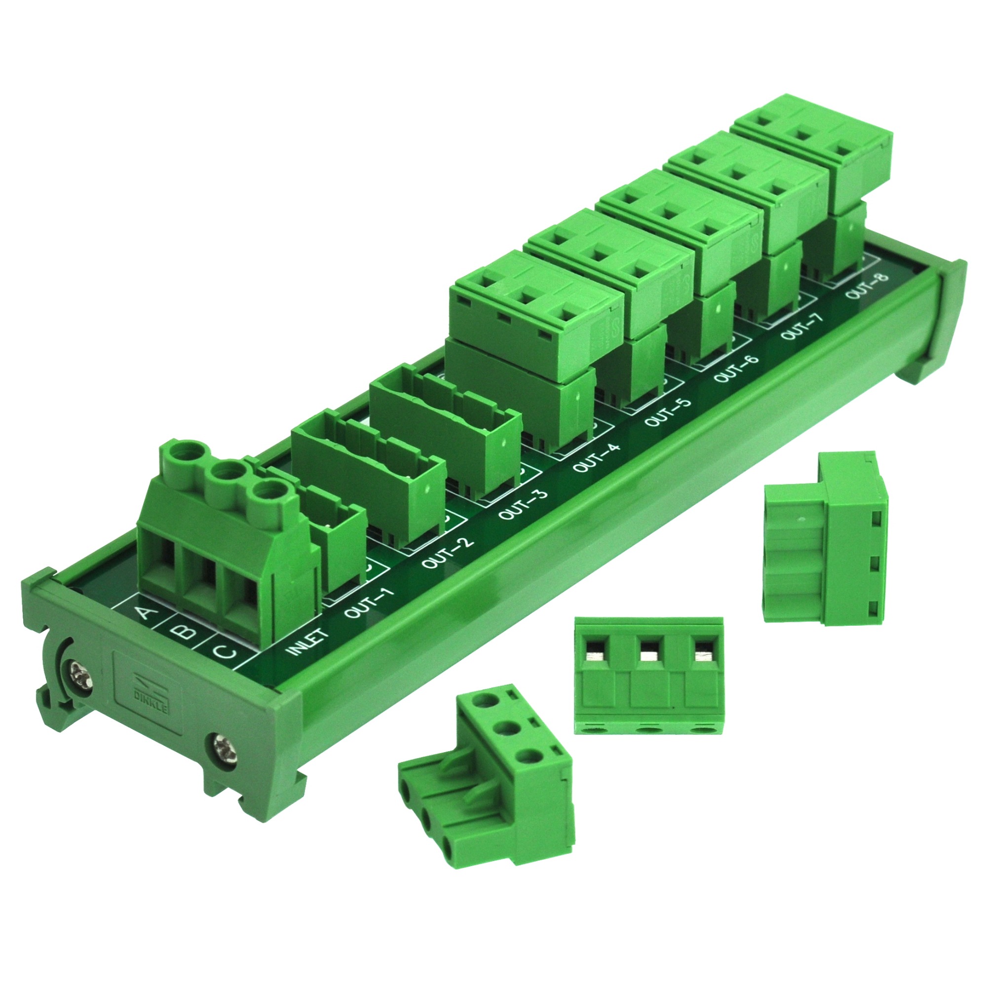 OONO DIN Rail Mount 30A/300V 8x3 Position Pluggable Terminal Block
