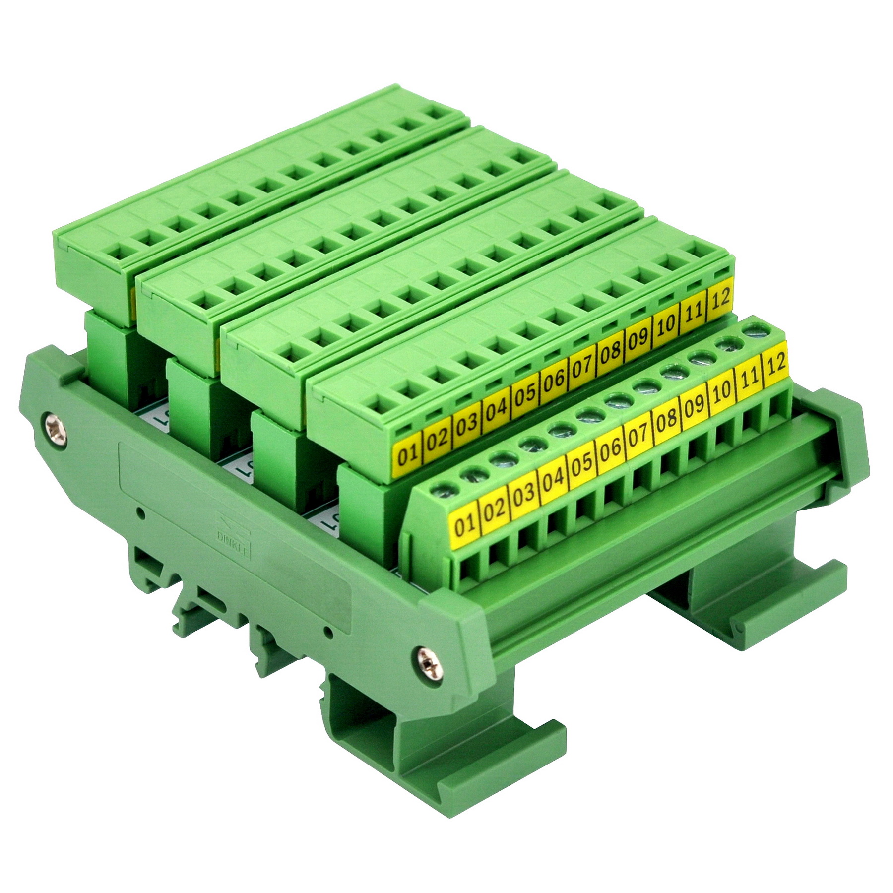 Slim DIN Rail Mount 10A/300V 5x12 Position Pluggable Screw Terminal